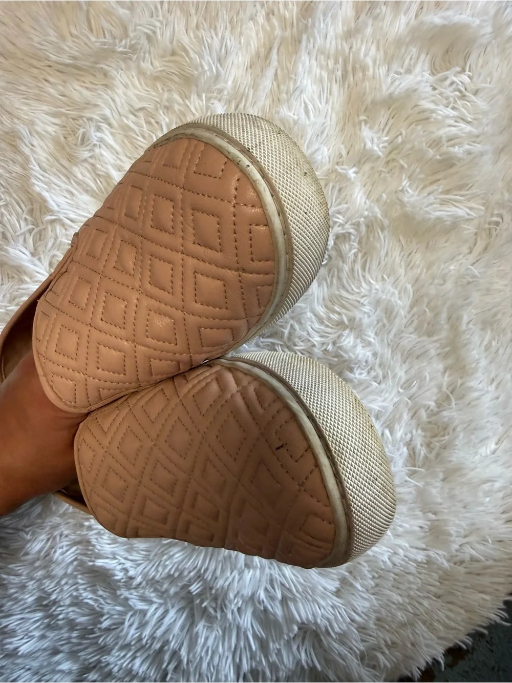 Tory Burch Quilted Slip-On Sneakers in Blush Pink
